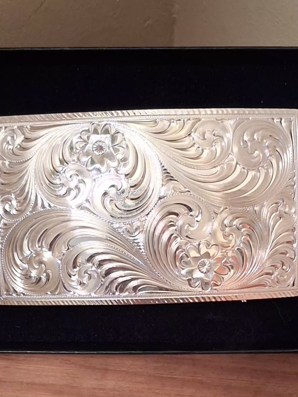 Montana SilverSmiths Floral Engraved Belt Buckle - Men's Accessory 1.5 Belt